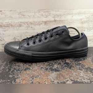 Mens Converse Chuck Taylor All Star Low Top Shoes Sz 9.5 Black Leather 135253C